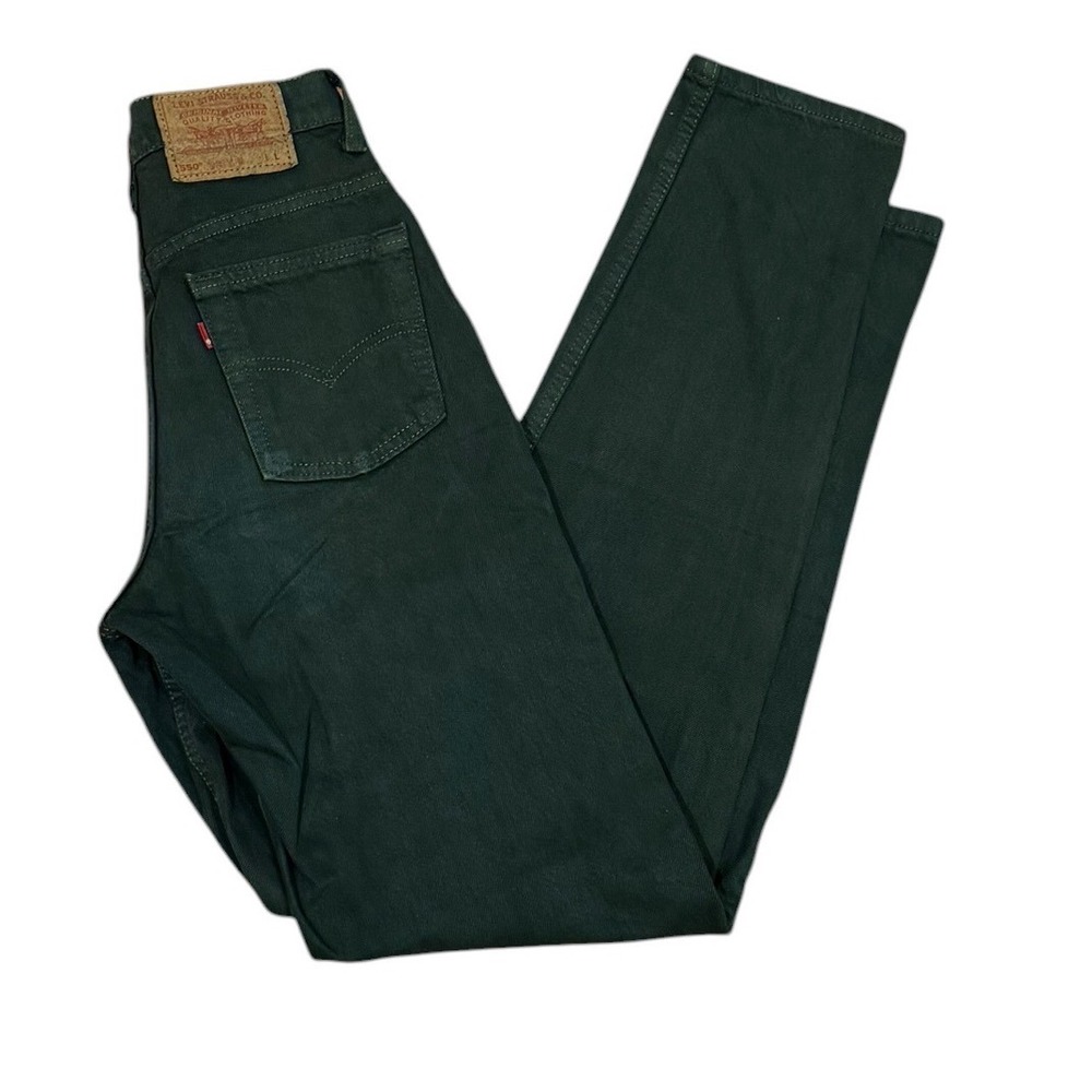 Vintage 90s Levis 550 Relaxed Fit Tapered Leg Green Jeans USA Made 7L high waist